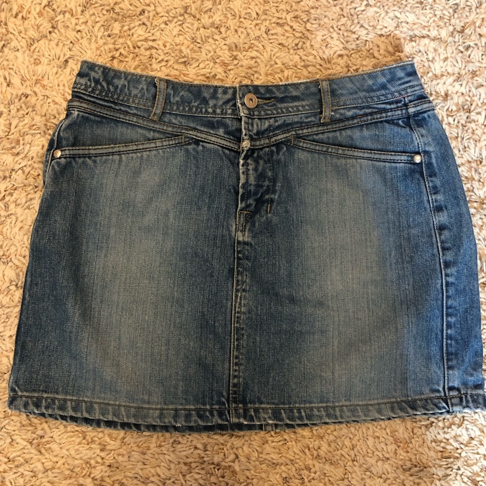 Marithe Francois Girbaud Classic Blue Denim Mini Skirt